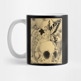 Fairy sitting on a skull Mug